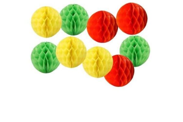 Цветни хартиени топки за парти и събития, украса за рожден ден, празник или детски купон, подходящи за декорация и създаване на цветна атмосфера.