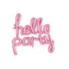 Hello party на балони надпис, розови балони с надпис Hello Party, празничен декор за събития и парти украса.