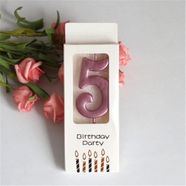 цветна свещ за рожден ден с цифра 5 и цветни камбанки, парти декорация за рождения ден, празнична украса, Party Deluxe.