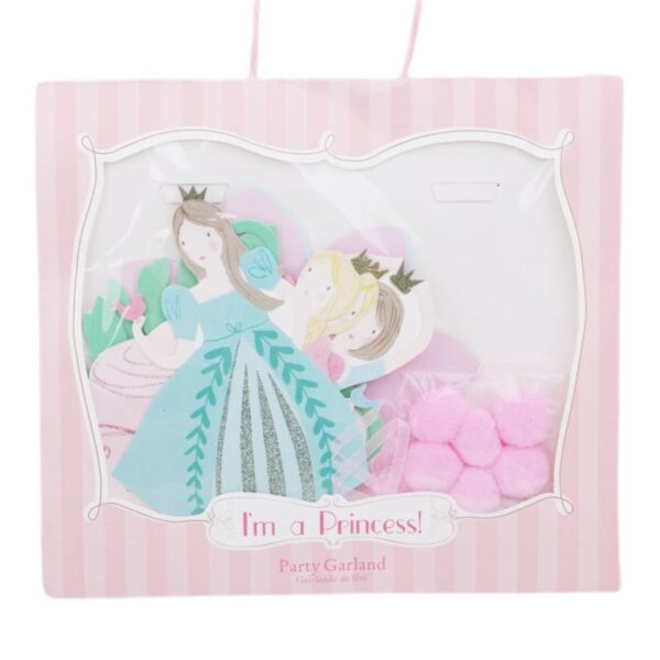 водещи принцеси хартиена украса за рожден ден в розова опаковка.