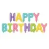 Цветни балонени букви за рожден ден, празнична украса, Happy Birthday, balloon decorations, birthday celebration, Party Deluxe България.