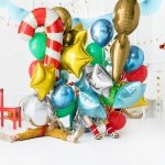 Фолиев балон Червено Бастунче надут с хелий