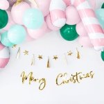 Красив хартиен златен банер Merry Christmas