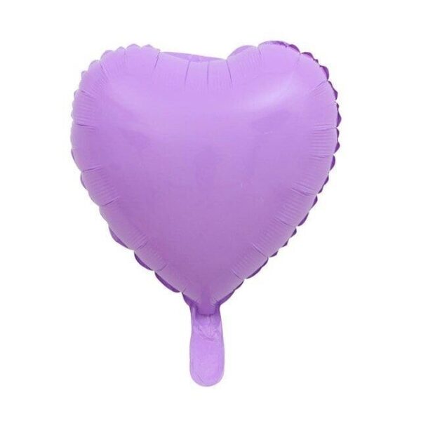Лазарен балон под формата на сърце в лилав цвят за празненства и събития.