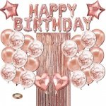 Комплект от балони за рожден ден Happy Birthday в пет цвята