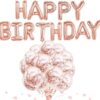 HAPPY BIRTHDAY розови балони и поздравителна надпис за парти, идеални за празнични събития и рождени дни, създавайки весела и празнична атмосфера.