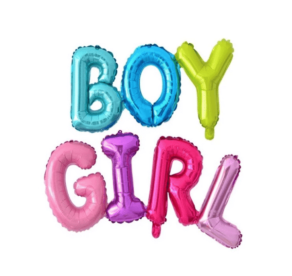 Bouly balloon decorations за рожден ден, парти и събития, цветни балони с надпис "Boy Girl" за детски празници и тематични събития.