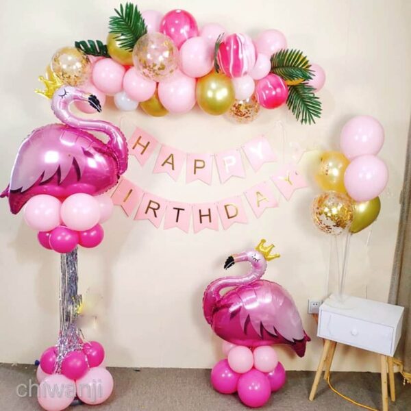 розови балони, парти украса, рожден ден, танцуващи фламінго, балон злато и розово, Birthday Party Decorations, balloon arch, celebration, весела украса, парти декор, Balloon decoration, Theme Party.