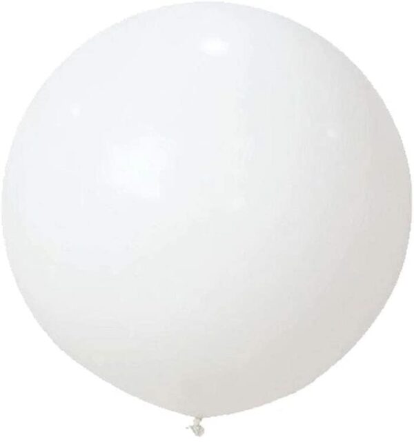 Бел балон за парти, подходящ за украса и събития, голям размер, бял цвят, изключително подходящ за масови партита и празненства.