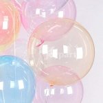 Прозрачен цветен пвц балон в жълто  с хелий