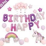 Фолиев надпис Happy Birthday в пастелни лилави цветове