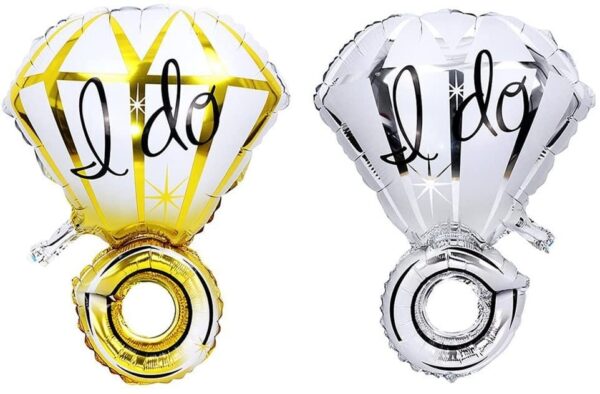 Златист и сребрист балон с надпис "I do" за сватбено тържество, подходящ за декорация на сватби и празненства, лесен за надуване и перевозка, висококачествени окачвания за празнични събития.
