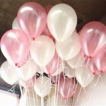 Красив бял перлен балон 30см