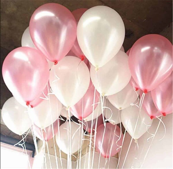 розови и бели балони за парти, декорация за рожден ден, сватба или специално събитие, балонени украси, Party Deluxe.