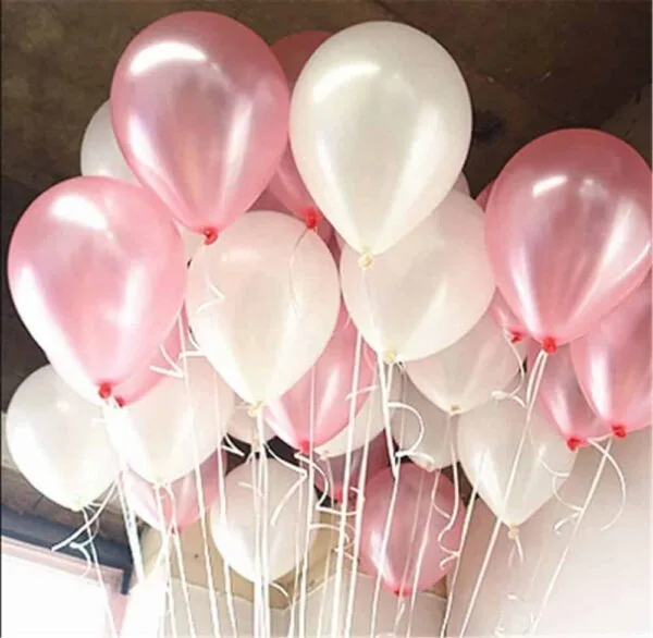 розови и бели балони за парти, декорация за рожден ден, сватба или специално събитие, балонени украси, Party Deluxe.