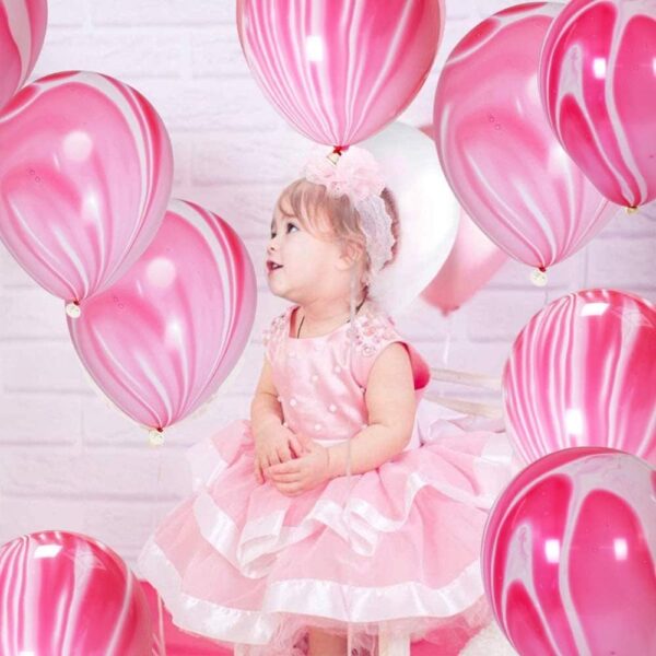 Рождествени балони, декорация за детски рожден ден, розови и бели пасажни балони за парти, празничен детски празник, украса с балони за момичешки празник.