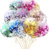 Цветни балони с конфети, празнична декорация за партита и събития, подходящи за всяка веселба.