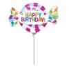 Цветна балон със сладкиши и надпис "Честит рожден ден" за празник, идеална за торти и украса. Висококачествена празнична декорация за рожден ден, която придава радост и настроение.