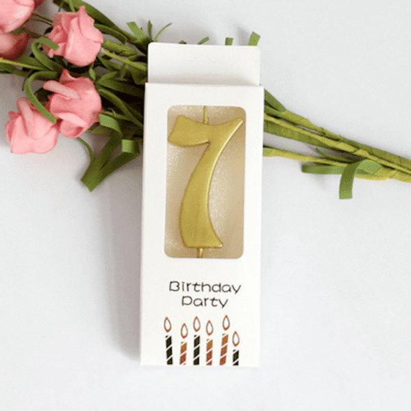 Sparkly gold цифра 7 за торта за рожден ден, пакет за подарък, цветя, празничен декор, Party Deluxe.