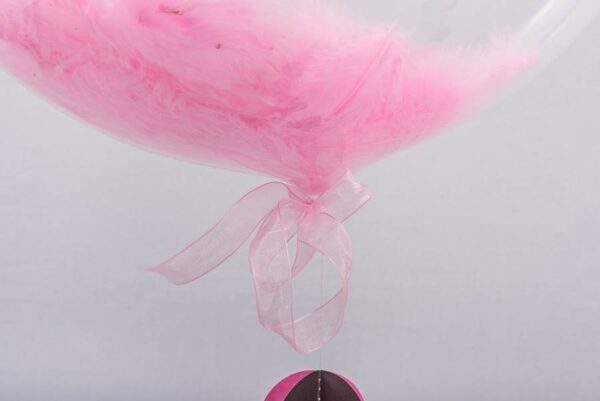 неонова розова балон с вати, подходящ за партита и събития, decorated balloon for celebrations,Party Deluxe Bulgaria.