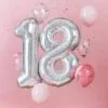 №18 балони със сребристо число и въздушни балони за парти и рожден ден, празнична украса за възрастни и деца.