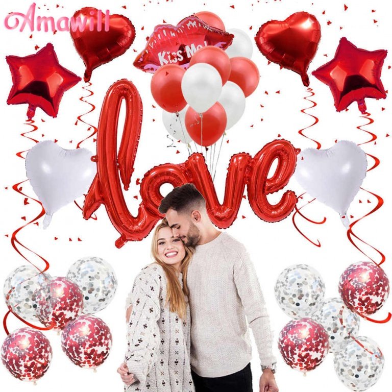 Червен красив фолиев надпис LOVE