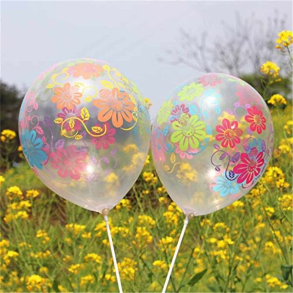 Летящи прозрачни балони с цветни цветя за детски празници и партита, декорации за събития, украса за рожден ден или празненство.