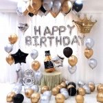 Сребърен фолиев надпис Happy Birthday