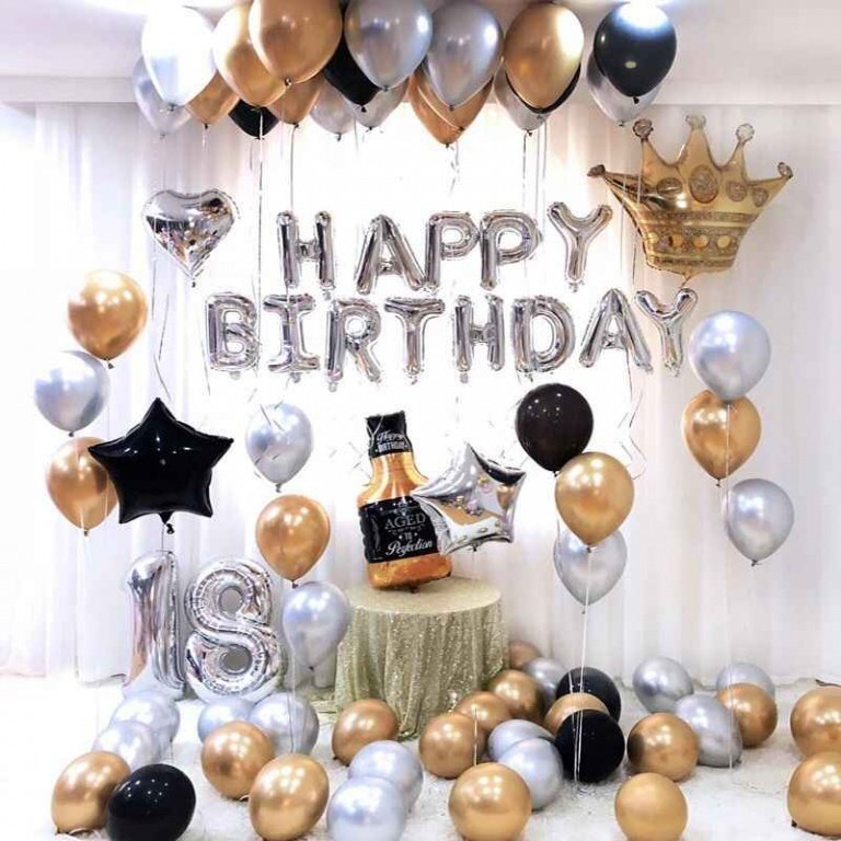 Сребърен фолиев надпис Happy Birthday