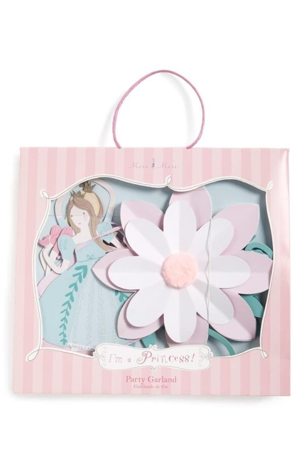 Розова принцеска граниланд за парти, декоративна за украса на рожден ден или специални събития, свързан с детска тематична парти декорация, перфектен за момичешки празници.