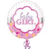 1. balloon baby girl, розово и бяло, парти балон за бебешки рожден ден, украса за момиче, детски парти декорация.