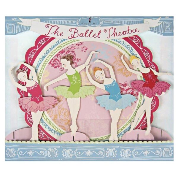 Балетна театрална декорация за детско парти, с цветни балерини и класическа сцена, перфектна за темата "Театр" или "Балет" за детско парти или детски празници.