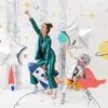 Летящи балони с форма на звезди и космически декор за парти, празнична атмосфера и забавление за специални събития, дефекти и снимки.