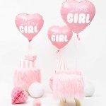 Красив фолиев балон сърце ITS A GIRL с хелий