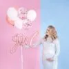 Унисекс балон с надпис „girl“ и балони розови, бели и златни за празненство. Богата декорация за бебешки или момински банкет, сватба или парти.