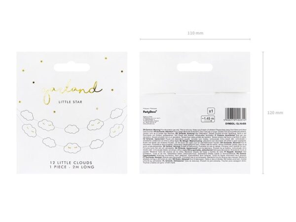 лакомство за украса, гирлянда със малки облаци за парти и събития, Party Deluxe, детайл за декорация, декоративно парти осветление, празнична украса, подарък за детски празници, festivity decoration, party accessories, celebration decor, облаци гирлянда, забавни парти елементи, тържествена украса, украса за детска тематика, тематични украси, стилна парти декорация, малки облаци за веселие, украса за рождения ден.