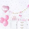 Рожденствена украса за бебешка момиченце с балони, торта и декорации за парти, празник на новородено, тематична декорация за детска парти, Party Deluxe.