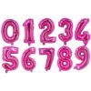 Плик за балон цифри 0-9 в розов цвят за празненства и събития.