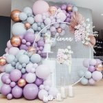 Латексов балон макарон в цвят бледо лилаво 25см