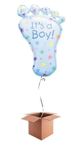 Балон с форма на крак и надпис "It's a Boy" за бебешка в sanhi, идеално за рождени дни и бебешки партита.