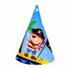 Пиратско тематична детска парти шапка със забавен дизайн и ярки цветове за празненства и събирания.