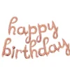 Happy birthday balloon надпис със златист цвят, перфектен за празненство, рожден ден и парти украса.