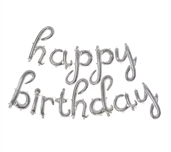 Happy birthday надписване с балони за празнична украса.
