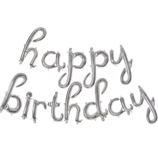 Happy birthday надписване с балони за празнична украса.