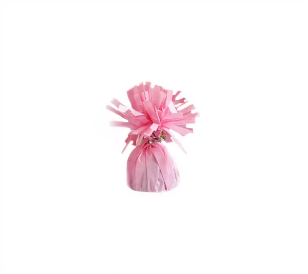 Pink party favor gift bag with pink tissue paper for celebrations and events.