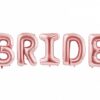 Кодово изображение с розови балони на буквите "BRIDE" за сватбено парти и декорации.