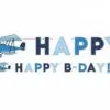 Самолетна украса за рожден ден с надпис "Happy B-Day" за самолетна тематична партия, подходяща за деца и любители на въздушния транспорт, перфектна за празнични събития и тематични партита.