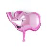 Метален балон във формата на бебешки слон в розово с cartoon стил, подходящ за детски партита и празници, наличен в Party Deluxe за забавно украсяване.