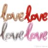 Love балони, въздушни балони с надпис love, празнични балони за романтични събития, декоративни балони за парти, украса с балони за любовни празници.