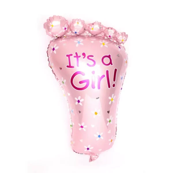 Розов балон с надпис "It's a Girl!" за бебешки кръщения и празненства, момичешки десертни украси за бебешки вълнуващи събития и рожденни дни.